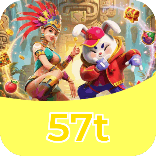 Interface do aplicativo 57t mostrando jogos disponíveis no iOS e Android